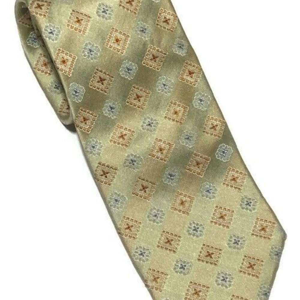 Brioni Men’s Green Geometric 100% Silk Neck Tie